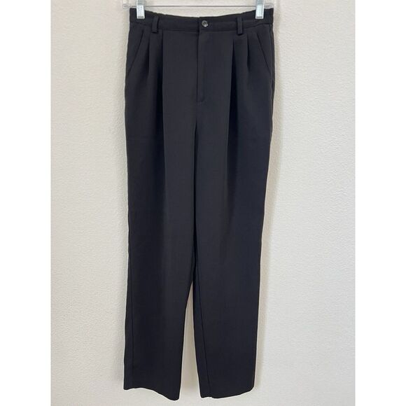 Samantha Sportswear Women's Tapered Pants Black Front Pleated High Rise Sz 4P - Picture 2 of 8